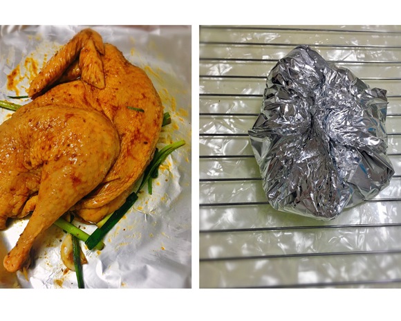 锡纸烤鸡（烤箱版）外酥里嫩肉美多汁（半只鸡）的做法 步骤7