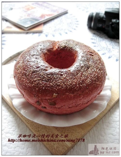 纯天然美色大花环—红曲蜜枣面包的做法