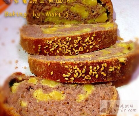 紫薯豌豆黄面包的做法