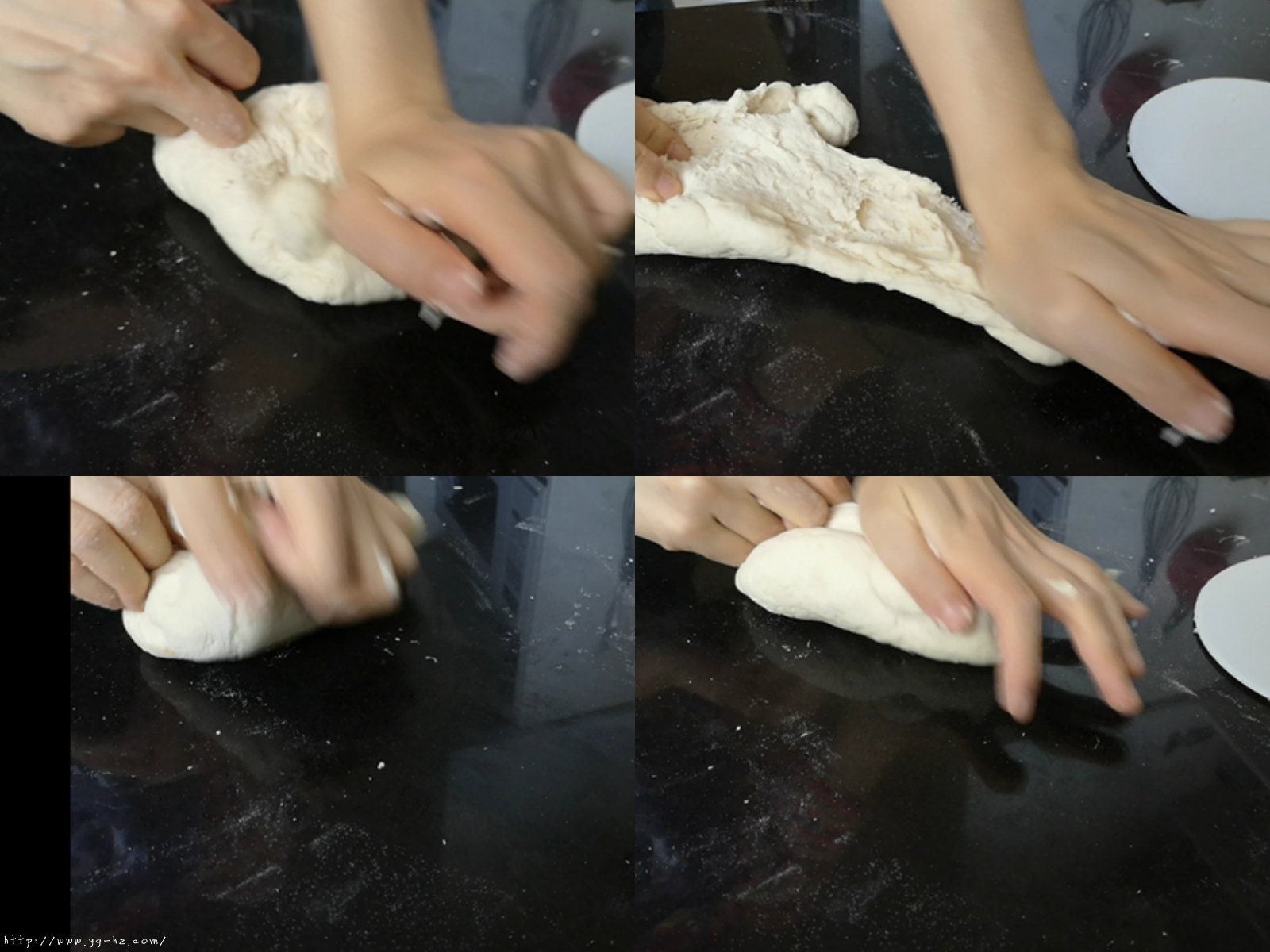 中种芋泥红豆软面包（多图详解手揉面团）的做法 步骤6