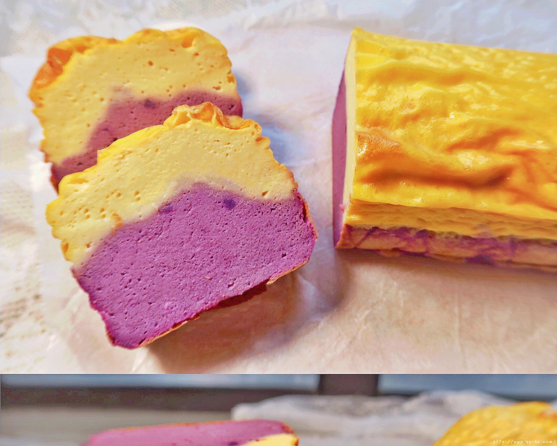 紫薯豆乳蛋糕｜减脂又免烤·4个原料搅一搅的做法 步骤4