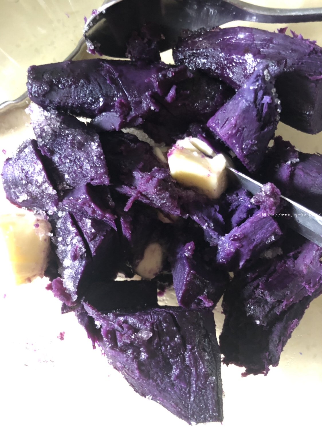 超级灭霸—紫薯大理石手撕吐司的做法 步骤5